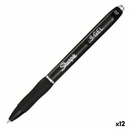 Bolígrafo de gel Sharpie S-Gel Retráctil Negro 0,7 mm (12 Unidades)