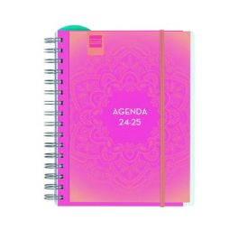 Agenda Finocam Mandala Multicolor Cuarto 15,5 x 21,2 cm 2024-2025 Docente