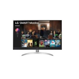 Smart Monitor LG 32SQ700S-W 31.5"/ 4K/ Smart TV/ Multimedia/ Regulable en altura/ Plata y Blanco