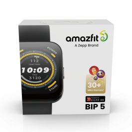 Amazfit Bip 5 4,85 cm (1.91") LCD 38 mm Digital 320 x 380 Pixeles Pantalla táctil Negro GPS (satélite)