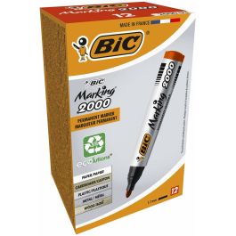 Bic Marcador Permanente Marking 2000 Punta Redonda Rojo Caja 12 Ud