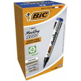 Bic Marcador Permanente Marking 2000 Punta Redonda Azul Caja 12 Ud