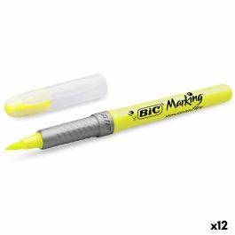Marcador Fluorescente Bic Highlighter Flex Amarillo 12 Piezas