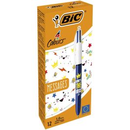 Bic Bolígrafo De 4 Colores Messages Recargable Caja -12U-