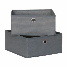 Cajas de almacenamiento Mondex Gris 28 x 28 x 13 cm (2 Unidades) Precio: 6.50000021. SKU: B12ZRRJYEL