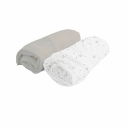 DOUX NID Juego de 2 sábanas ajustables Guisante blanco / Perla 70x140 cm Precio: 31.89000012. SKU: S7100633