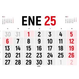 CALENDARIO 2025 PARED HORIZONTAL DOBLE CARA 42 x 30 CM INGRAF 332468