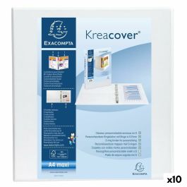 Carpeta de anillas Exacompta Kreacover Blanco A4+ Personalizable (10 Unidades)