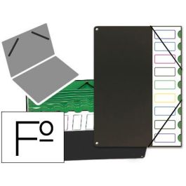 Carpeta Clasificador Tapa De Plastico Pardo Folio 9 Departamentos Negro Precio: 22.68999986. SKU: B19XEBZC4J