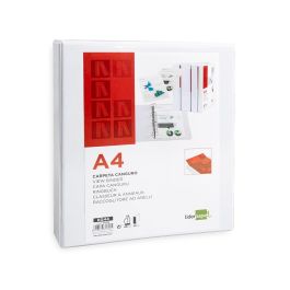 Carpeta Canguro 4 Anillas Mixtas 40 mm Liderpapel A4 Plastico Blanca