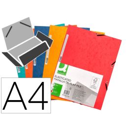 Carpeta Q-Connect Gomas Kf02174 Carton Simil-Prespan Solapas 320x243 mm Colores Surtidos 10 unidades