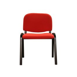 Silla Apilable Q-Connect Brazos Cortos Tapizada Sin Rueds 910 mm Alto 460 mm Largo440 mm Profundidad Roja