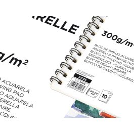 Bloc Dibujo Liderpapel Acuarela Espiral 297x210 mm 10 Hojas 300 gr-M2 Sin Recuadro 4 unidades