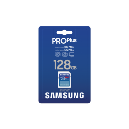Samsung MB-SD128S Tarjeta de Memoria PRO Plus SDXC 128GB Clase 10, UHS-I, U3, V30, Lectura 180MB/s, Escritura 130MB/s (2023)