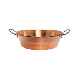 BAUMALU Cuenco de mermelada de cobre 38 cm asas de acero inoxidable 12/10 - aproximadamente 9 litros