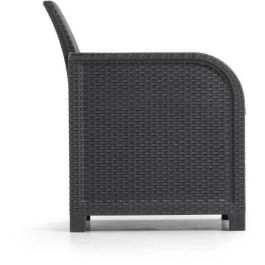 ALLIBERT by KETER - Sillón SanRemo - imitación ratán tejido - gris grafito ALLIBERT by KETER - Sillón SanRemo - imitación ratán tejido - gris grafito