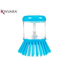 Kinvara Cepillo Soporte Dosificador Jabón S 2 Co, Plástico, Azul/Verde, 7x9.5x7 cm (Set de 36)