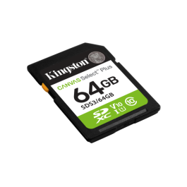 Kingston SDS3/64GB Tarjeta SDXC 64GB Canvas Select Plus 100MB/s C10 UHS-I U1 V10 para Vídeo Full HD 1080p y Cámaras Kingston SDS3/64GB Tarjeta SDXC 64GB Canvas Select Plus 100MB/s C10 UHS-I U1 V10 para Vídeo Full HD 1080p y Cámaras