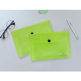 Carpeta Liderpapel Dossier Broche 44233 Polipropileno Din A6 Verde Translucido 12 unidades