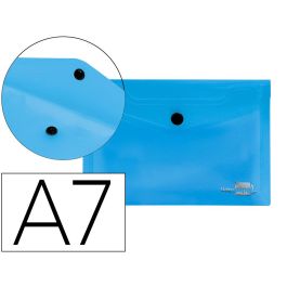 Carpeta Liderpapel Dossier Broche 44222 Polipropileno Din A7 Azul Translucido 12 unidades
