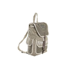 Mochila Casual DKD Home Decor Estrella Vintage Gris Algodón Piel (30 x 17 x 44 cm)