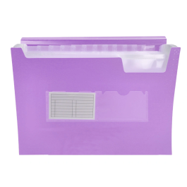 Liderpapel Carpeta Clasificadora Fuelle Polipropileno DIN A4 Lavanda Opaco 13 Departamentos