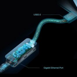 TP-Link UE306 Base Replicador de Puertos para Portátil - Adaptador de Red USB a Gigabit Ethernet Plug and Play, Negro
