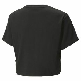Camiseta de Manga Corta Infantil Puma Logo Cropped Negro