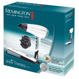 Remington D5216 S8500 Set Secador 2300W Iónico y Plancha de Pelo Cerámica con Aceite Argán 150-230°C Shine Therapy