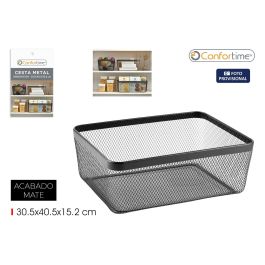 Cesta de metal para organización 30.5 x 40.5 x 15.2 cm - Inde (6 Unidades)