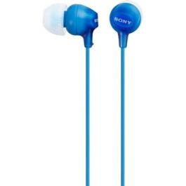 Sony MDREX15APLI.CE7 Auriculares intrauditivos MDR-EX15APLI con Micrófono Jack 3.5mm, ligeros, diafragma 9mm, tapones silicona, azules