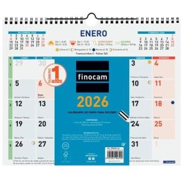 Finocam M-300x247 mm Mv Color Calendario de Pared 2026 Números Grandes, Anual, Espacio para Anotaciones, Ideal Oficina y Hogar Precio: 4.79000038. SKU: B12LMYF9F9