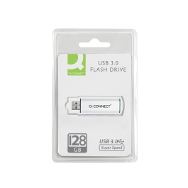 Q-connect Memoria USB Flash 128 GB 3.0 Plateado Compacto