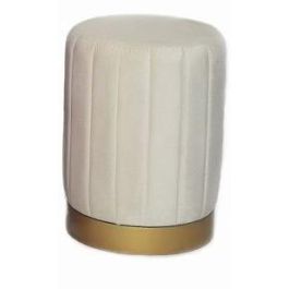 DKD Home Decor Descalzadora Blanco Dorado 100 x 45 x 100 cm Poliester Metal Capitone