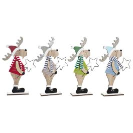 Figura Navidad Alpina DKD Home Decor Azul Granate 22 x 41 x 5 cm (4 Unidades)