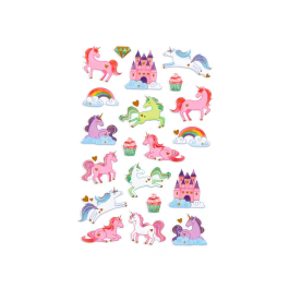 Imaginovo Pegatinas Unicornios Magic Dreams Pastel con Relieve 190x105 mm