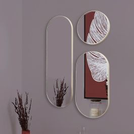 Home Deco Factory Juego De 3 Espejos Veda Beige Colección Terra Nova