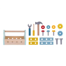 Imaginovo Maletín de Herramientas Infantil de Madera para +3 Años, 18 Piezas, 21.4x13.2x11cm