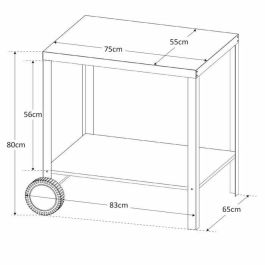 Carro de Acero para Plancha / Barbacoa COOK'IN GARDEN - Media S - Gris/Negro