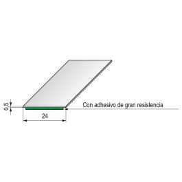 FBS Perfil Adhesivo Alu-Tape 0,5mm Grueso 25M Negro Mate, Cromo, Plata Mate Acabado Cromo Ancho 24