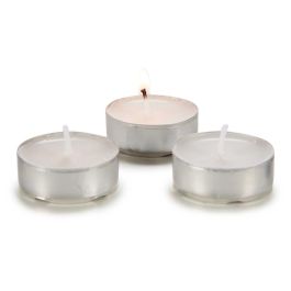 Acorde Set 100 Velas de Té Blancas de Cera y Aluminio, 4 Horas de Duración, Medidas por Pieza: 3.75x3.75x1.6 cm (10 Unidades)