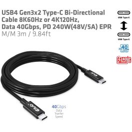Club3D Cable USB 4 Tipo C PD 240W, 8K, 40Gbps, 3m