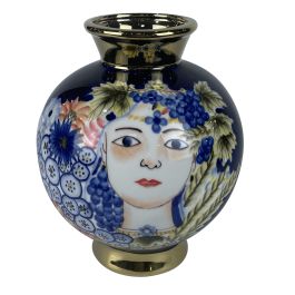 DKD Home Decor Jarrón Decorativo de Porcelana Estilo Shabby Colección Margot con Diseño de Cara Multicolor Azul 19x23x19 cm Precio: 25.64958. SKU: S3020491