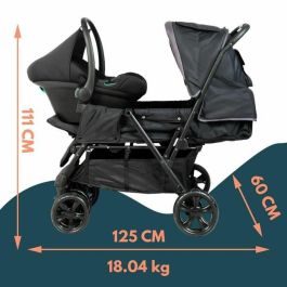 Bambisol BAM3159059050157 Cochecito Doble, Totalmente Equipado, con Protector de Lluvia y Plegado Fácil