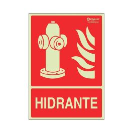 DUVER 7007 Señal de Seguridad para Hidrante Fotoluminiscente de Plástico, Alta Visibilidad, Medidas 297 x 210 mm