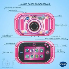 Cámara de fotos digital kidizoom touch rosa 5 megapíxeles con pantalla táctil de 3,5" y 10 funciones. 8,6x15x3,1 cm