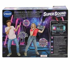 Karaoke super sound con altavoz y micrófono incorporados ¡crea la atmosfera adecuada para tu fiesta proyectando luces multicolor!