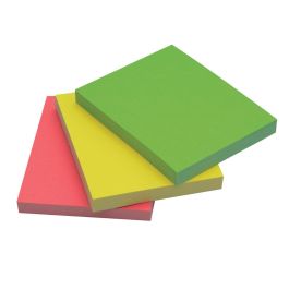 Bloc De Notas Adhesivas Quita Y Pon Q-Connect 38x51 mm Neon Pack De 3 Unidades Con 50 Hojas Por Color