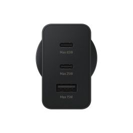 Samsung EP-T6530NBEGEU Cargador de Pared 65W Triple Puerto para Carga Rápida con 2x USB-C y 1x USB-A Negro