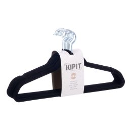 Set 12 Percha Flocada Negra Kipit 44X23CM (12 Unidades) Set 12 Percha Flocada Negra Kipit 44X23CM (12 Unidades)